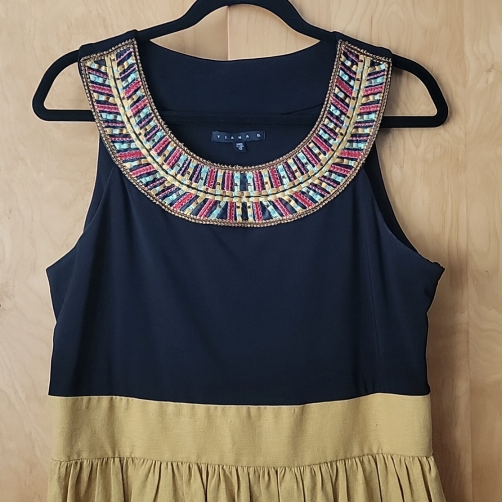 TIANA B Linen Embroidered Sleeveless Dress - Picture 3 of 10